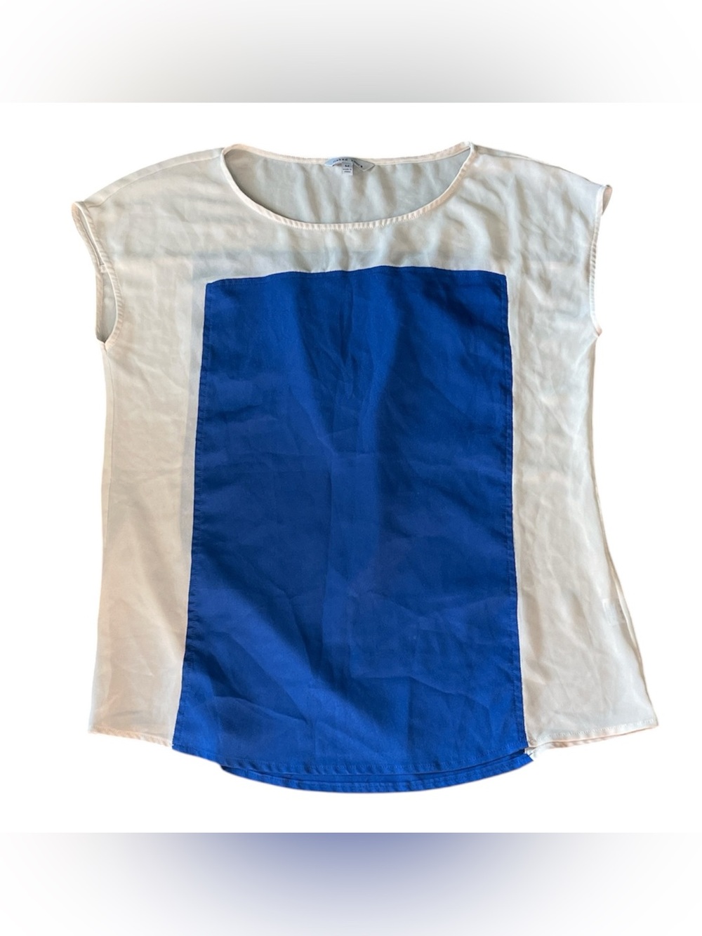 Naked Zebra blue & cream sheer blouse